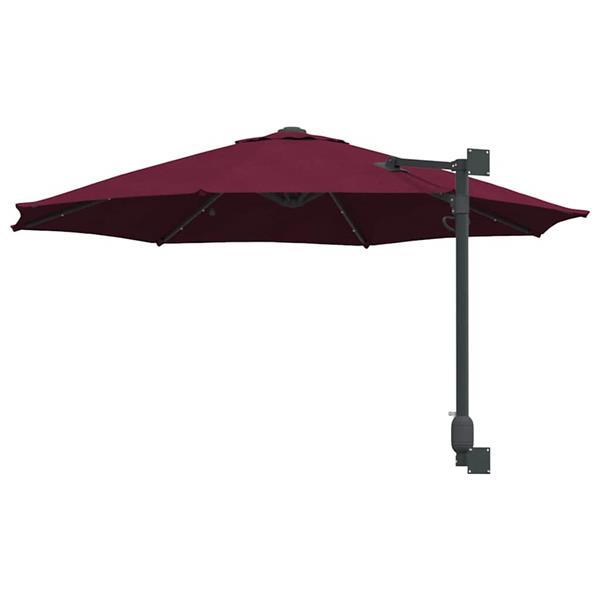 Grote foto vidaxl tuinparasol rood en zwart 248 x 248 x 148 cm polyester en staal tuin en terras overige tuin en terras