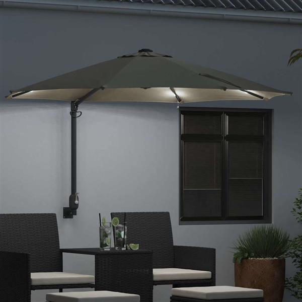 Grote foto vidaxl tuinparasol beige en zwart 248 x 248 x 148 cm tuin en terras overige tuin en terras