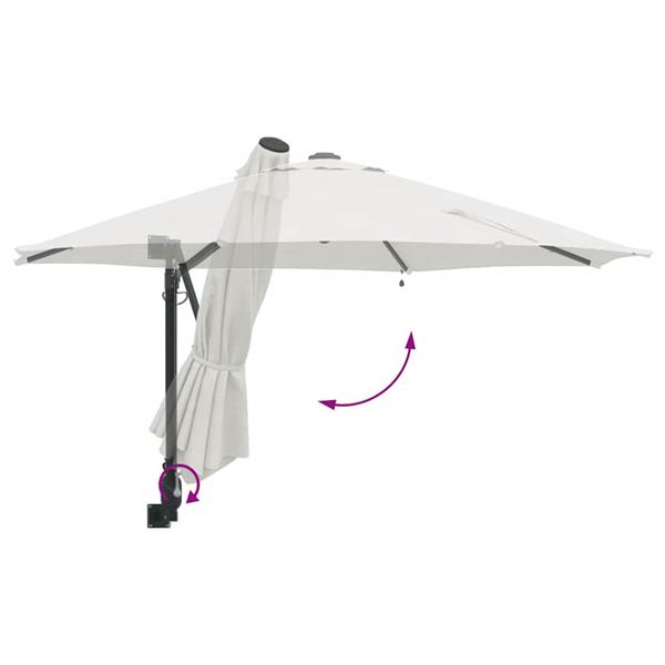 Grote foto vidaxl tuinparasol beige en zwart 248 x 248 x 148 cm tuin en terras overige tuin en terras