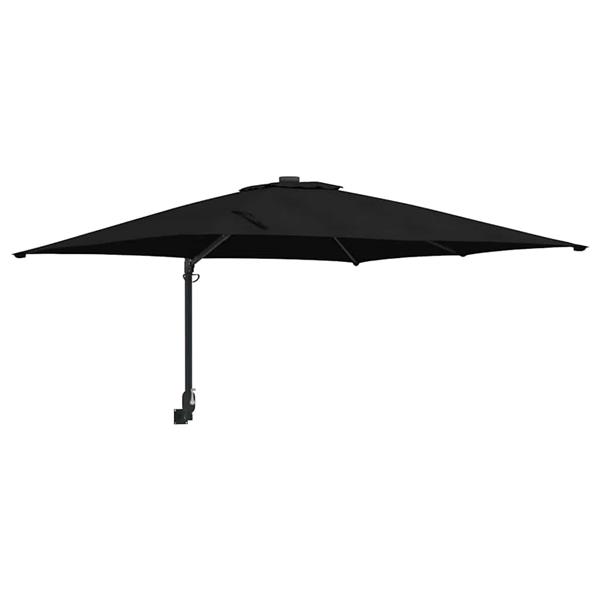 Grote foto vidaxl tuinparasol zwart en zwart 248.5 x 247.5 x 160 cm tuin en terras overige tuin en terras