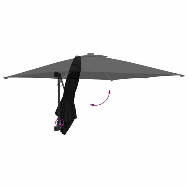 Grote foto vidaxl tuinparasol zwart en zwart 248.5 x 247.5 x 160 cm tuin en terras overige tuin en terras
