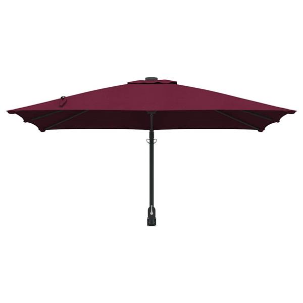 Grote foto vidaxl tuinparasol rood en zwart 248.5 x 247.5 x 160 cm tuin en terras overige tuin en terras