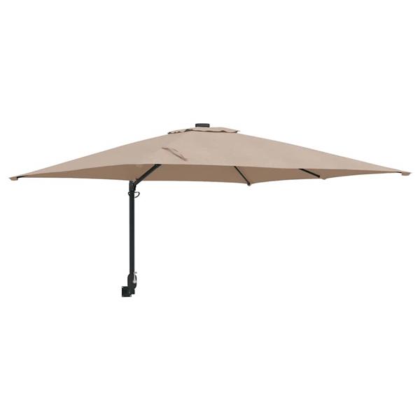 Grote foto vidaxl tuinparasol taupe en zwart 248.5 x 247.5 x 160 cm tuin en terras overige tuin en terras