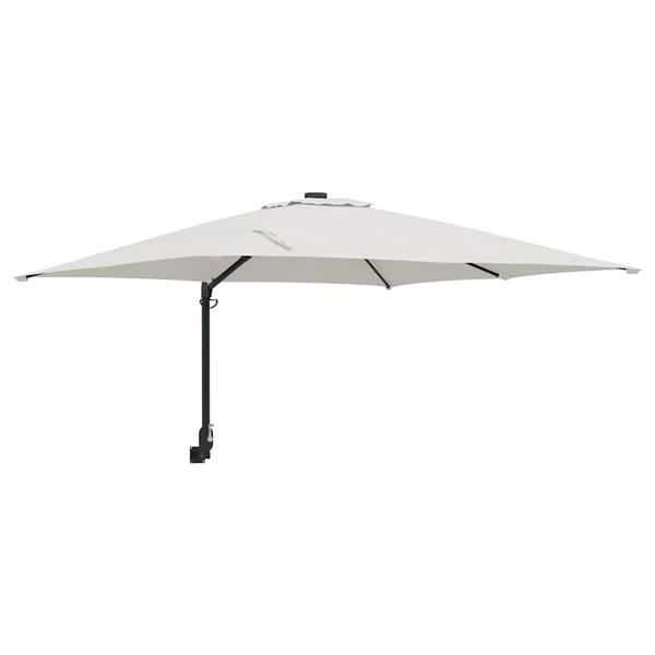 Grote foto vidaxl tuinparasol beige en zwart 248.5 x 247.5 x 160 cm tuin en terras overige tuin en terras