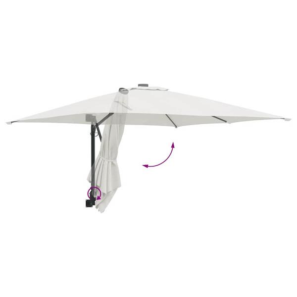 Grote foto vidaxl tuinparasol beige en zwart 248.5 x 247.5 x 160 cm tuin en terras overige tuin en terras