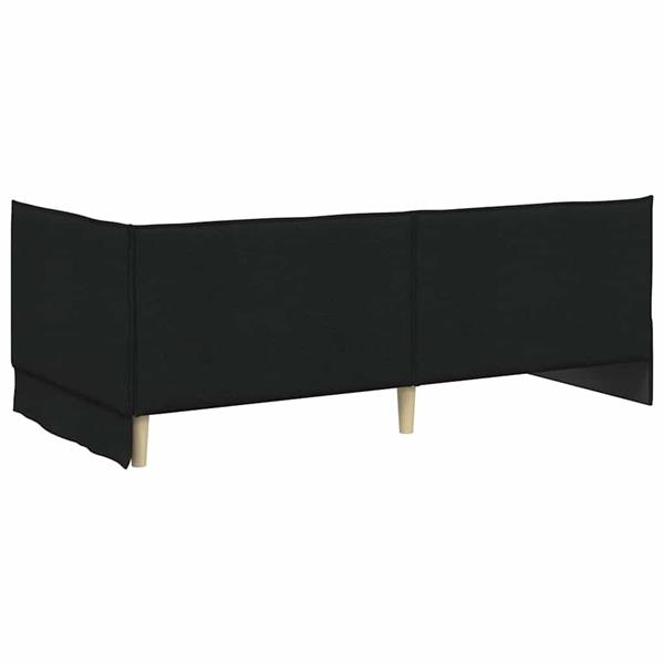 Grote foto vidaxl hoekbedframe met hoofdeinde zwart 100 x 200 cm stof antiek en kunst stoelen en banken
