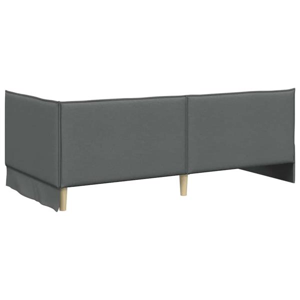 Grote foto vidaxl hoekbedframe met hoofdeinde donkergrijs 80 x 200 cm stof antiek en kunst stoelen en banken