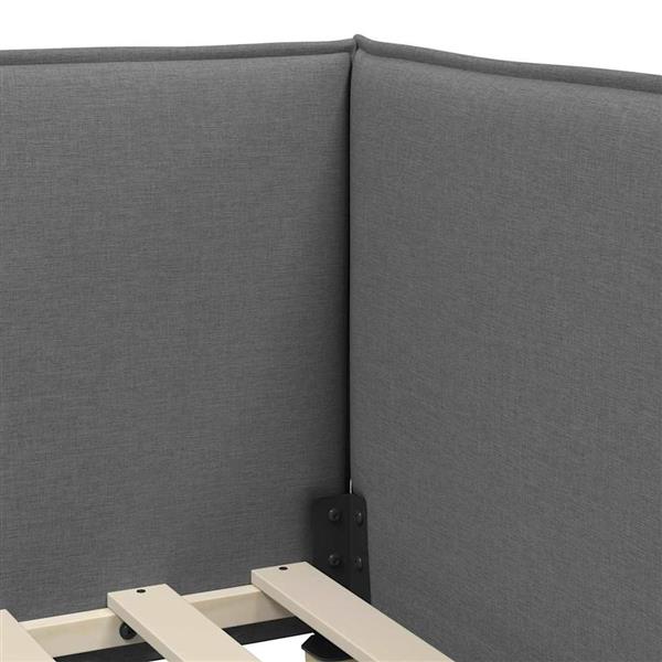 Grote foto vidaxl hoekbedframe met hoofdeinde donkergrijs 80 x 200 cm stof antiek en kunst stoelen en banken