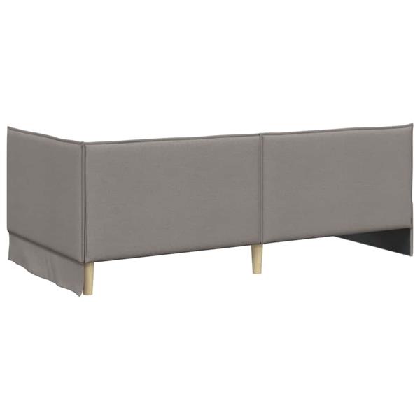 Grote foto vidaxl hoekbedframe met hoofdeinde taupe 100 x 200 cm stof antiek en kunst stoelen en banken