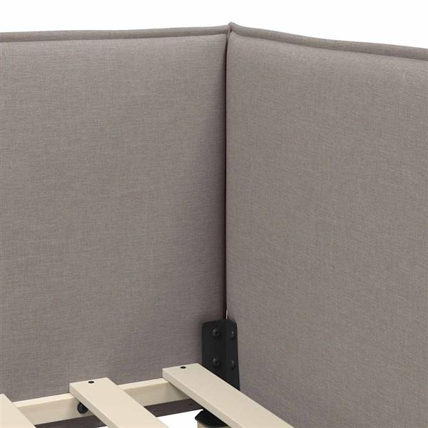 Grote foto vidaxl hoekbedframe met hoofdeinde taupe 100 x 200 cm stof antiek en kunst stoelen en banken