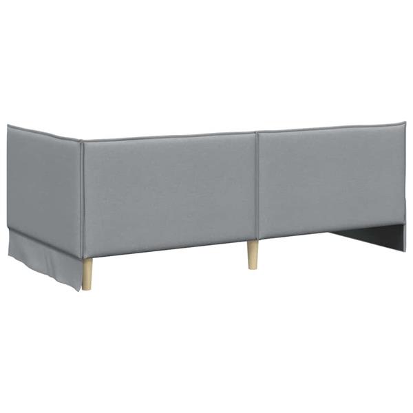 Grote foto vidaxl hoekbedframe met hoofdeinde lichtgrijs 100 x 200 cm stof antiek en kunst stoelen en banken