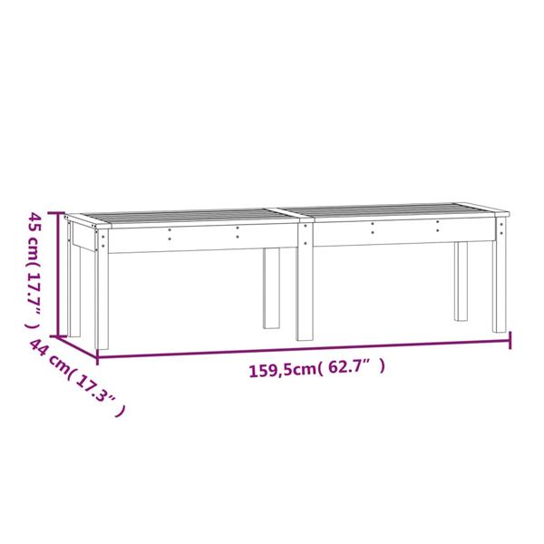 Grote foto vidaxl tuinbank 2 zits 159 5x44x45 cm massief grenenhout zwart tuin en terras tuinmeubelen