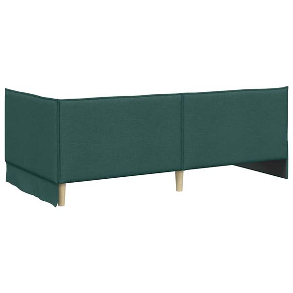 Grote foto vidaxl hoekbedframe met hoofdeinde donkergroen 90 x 200 cm stof antiek en kunst stoelen en banken
