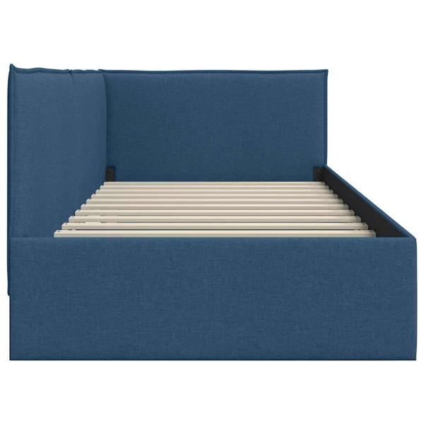 Grote foto vidaxl hoekbedframe met hoofdeinde blauw 80 x 200 cm stof antiek en kunst stoelen en banken