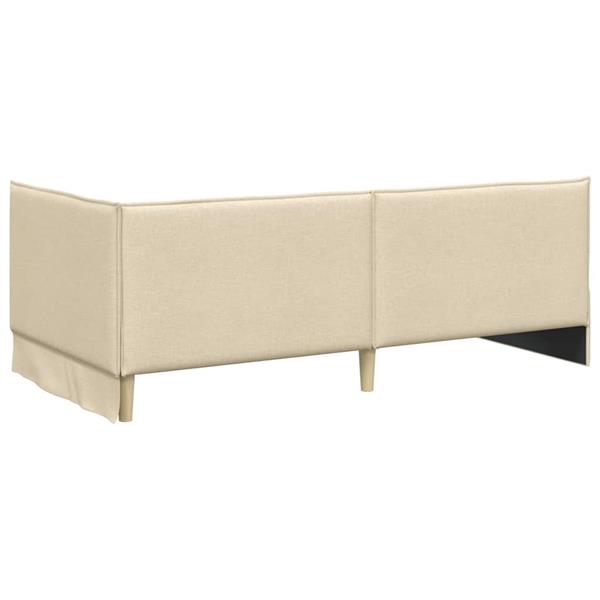 Grote foto vidaxl hoekbedframe met hoofdeinde cr me 80 x 200 cm stof antiek en kunst stoelen en banken