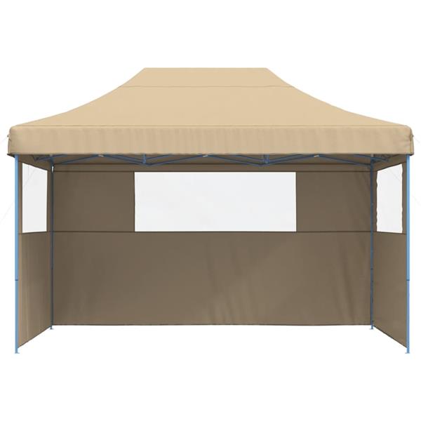 Grote foto vidaxl partytent inklapbaar pop up met 3 zijwanden beige tuin en terras overige tuin en terras