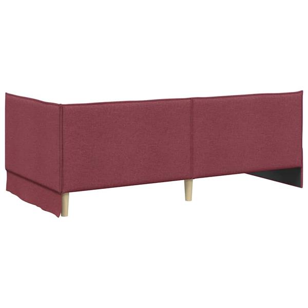 Grote foto vidaxl hoekbedframe met hoofdeinde wijnrood 80 x 200 cm stof antiek en kunst stoelen en banken