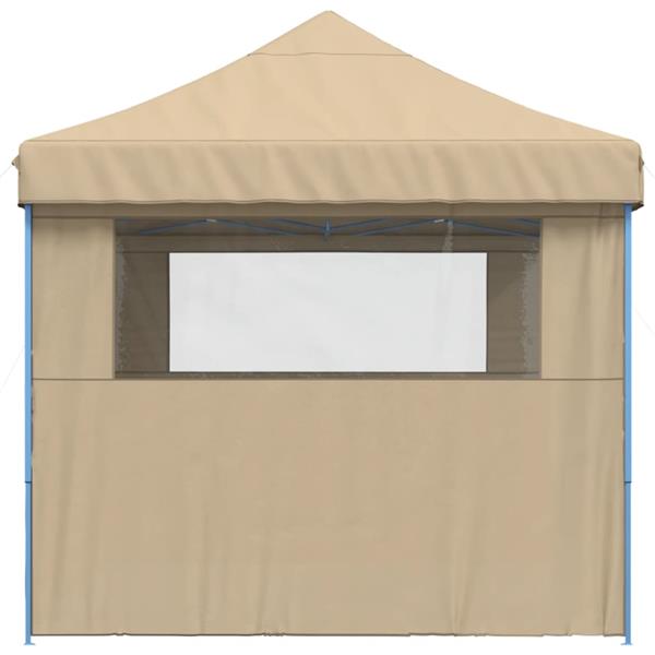 Grote foto vidaxl partytent inklapbaar pop up met 3 zijwanden beige tuin en terras overige tuin en terras