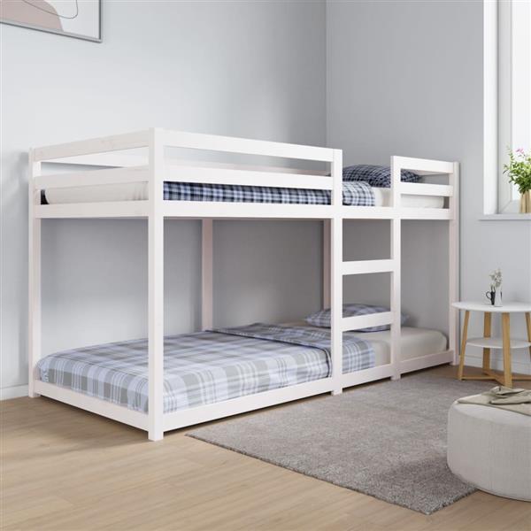 Grote foto vidaxl stapelbed massief grenenhout wit 90x200 cm antiek en kunst stoelen en banken