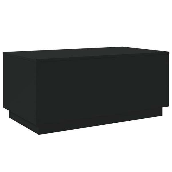 Grote foto vidaxl salontafel met led verlichting 90x50x40 cm zwart huis en inrichting eettafels
