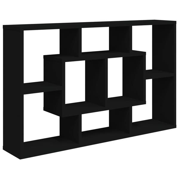 Grote foto vidaxl wandschap 85x16x52 5 cm bewerkt hout zwart huis en inrichting overige