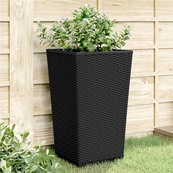 Grote foto vidaxl plantenbakken 2 st 32 5x32 5x57 cm polypropeen zwart tuin en terras overige tuin en terras
