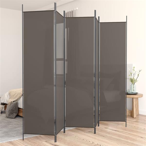 Grote foto vidaxl kamerscherm met 5 panelen 250x200 cm stof antracietkleurig huis en inrichting overige huis en inrichting