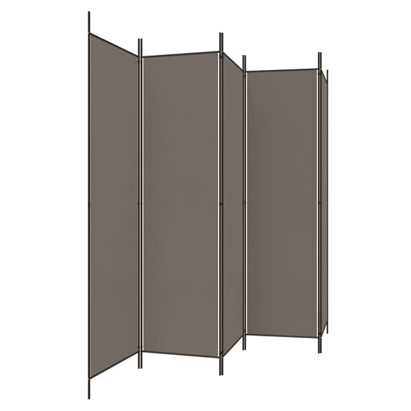 Grote foto vidaxl kamerscherm met 5 panelen 250x200 cm stof antracietkleurig huis en inrichting overige huis en inrichting