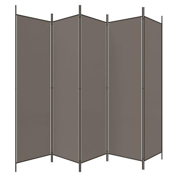 Grote foto vidaxl kamerscherm met 5 panelen 250x200 cm stof antracietkleurig huis en inrichting overige huis en inrichting