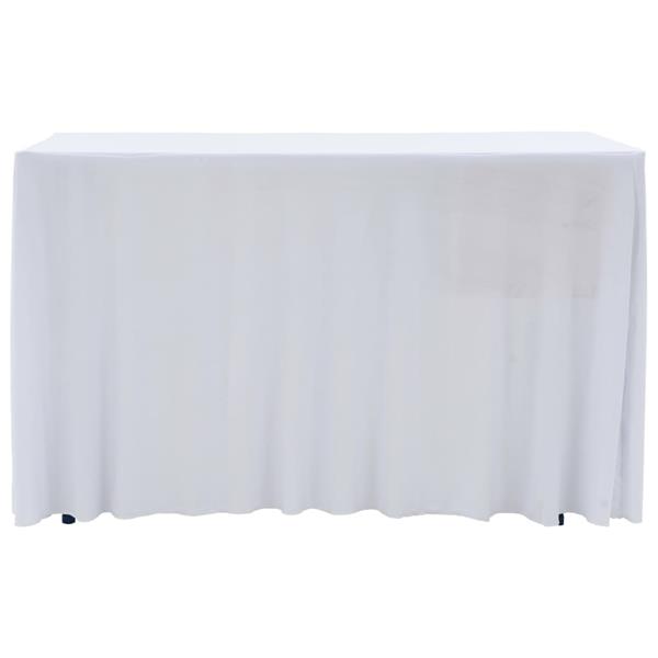 Grote foto vidaxl 2 st tafelhoezen stretch met rok 183x76x74 cm wit tuin en terras tuinmeubelen