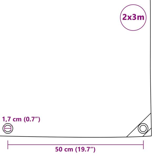 Grote foto vidaxl dekzeil 650 g m 2x3 m grijs doe het zelf en verbouw materialen en producten