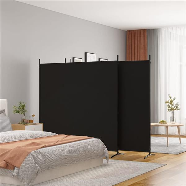 Grote foto vidaxl kamerscherm met 4 panelen 698x180 cm stof zwart huis en inrichting overige huis en inrichting