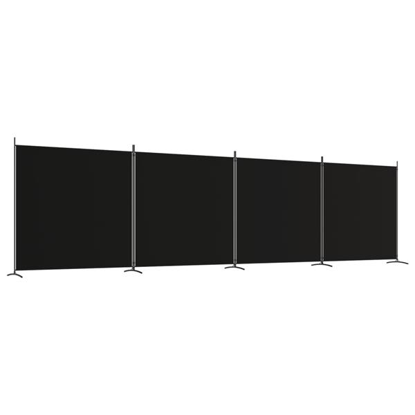 Grote foto vidaxl kamerscherm met 4 panelen 698x180 cm stof zwart huis en inrichting overige huis en inrichting