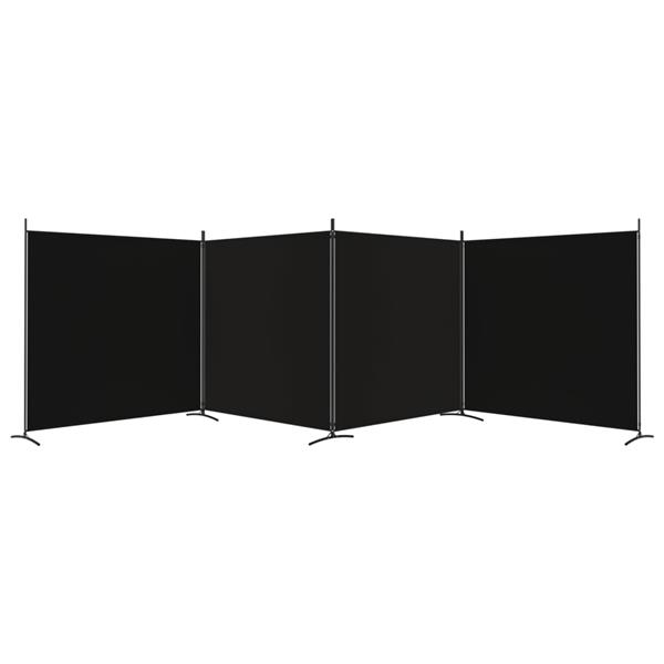 Grote foto vidaxl kamerscherm met 4 panelen 698x180 cm stof zwart huis en inrichting overige huis en inrichting