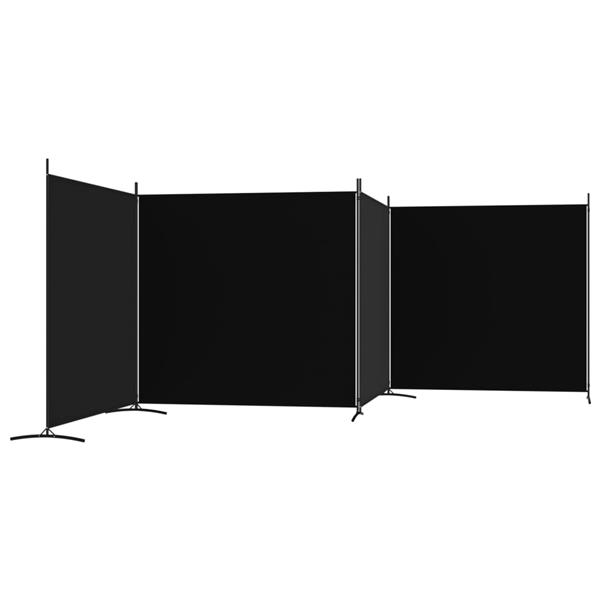 Grote foto vidaxl kamerscherm met 4 panelen 698x180 cm stof zwart huis en inrichting overige huis en inrichting