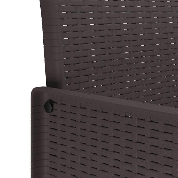 Grote foto vidaxl tuin eetset 11 pcs bruin polt riet tuin en terras tuinmeubelen