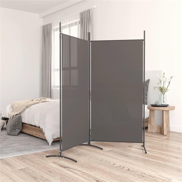Grote foto vidaxl kamerscherm met 2 panelen 175x180 cm stof antracietkleurig huis en inrichting overige huis en inrichting