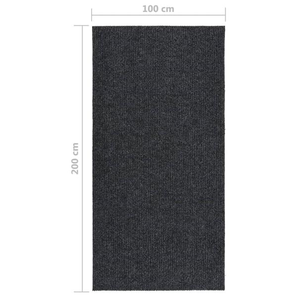 Grote foto vidaxl droogloopmat 100x200 cm antracietkleurig huis en inrichting vloerbedekking en kleden