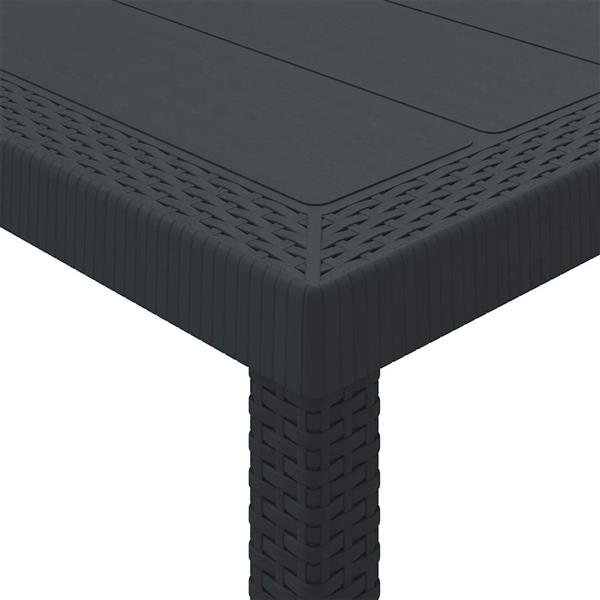 Grote foto vidaxl tuin eetset 9 pcs antraciet polt riet tuin en terras tuinmeubelen