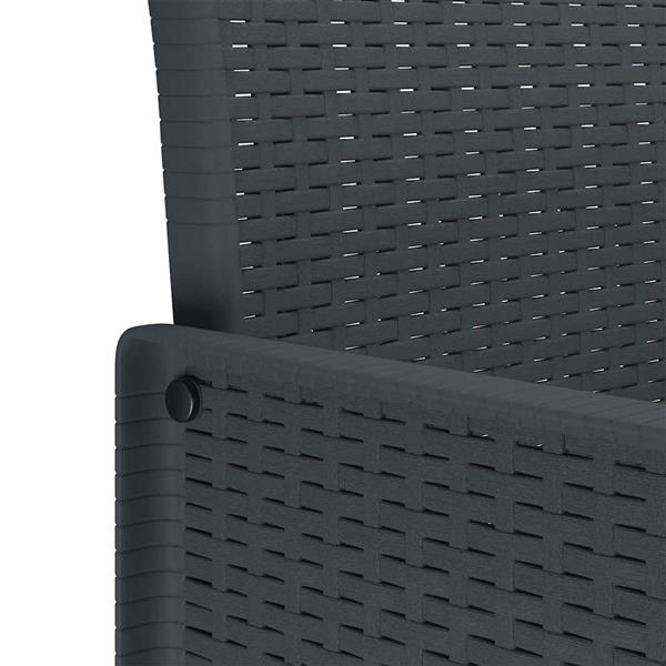 Grote foto vidaxl tuin eetset 9 pcs antraciet polt riet tuin en terras tuinmeubelen