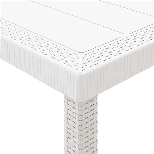 Grote foto vidaxl tuin eetset 11 pcs wit polt riet tuin en terras tuinmeubelen