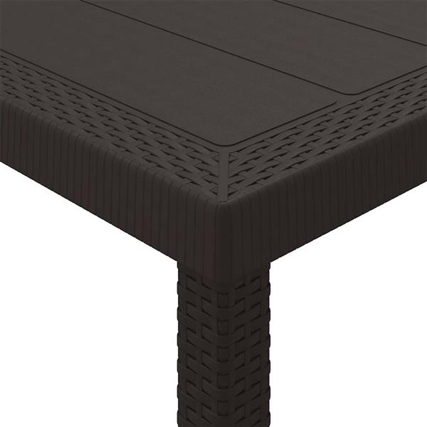 Grote foto vidaxl tuin eetset 11 pcs bruin polt riet tuin en terras tuinmeubelen