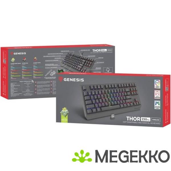 Grote foto genesis nkg 2108 thor 230 tkl toetsenbord draadloos zwart computers en software toetsenborden