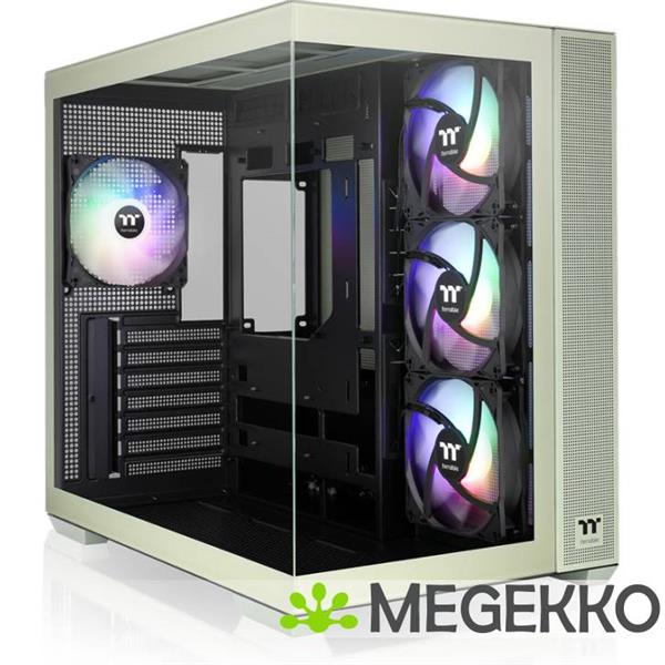 Grote foto thermaltake view 380 tg argb matcha green midi tower groen computers en software behuizingen en kasten