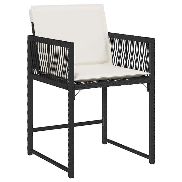 Grote foto vidaxl tuin eetset 5 pcs zwart poly rattan tuin en terras tuinmeubelen