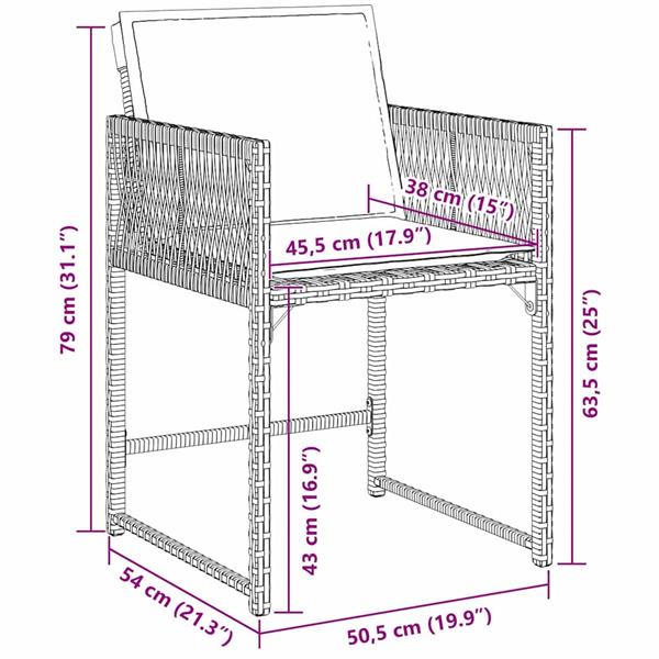 Grote foto vidaxl tuin eetset 5 pcs zwart poly rattan tuin en terras tuinmeubelen