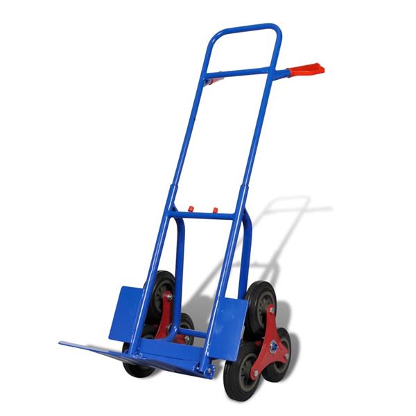 Grote foto vidaxl steekwagen inklapbaar met 6 wielen blauw doe het zelf en verbouw gereedschappen en machines