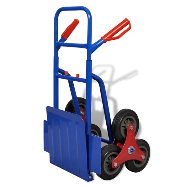 Grote foto vidaxl steekwagen inklapbaar met 6 wielen blauw doe het zelf en verbouw gereedschappen en machines