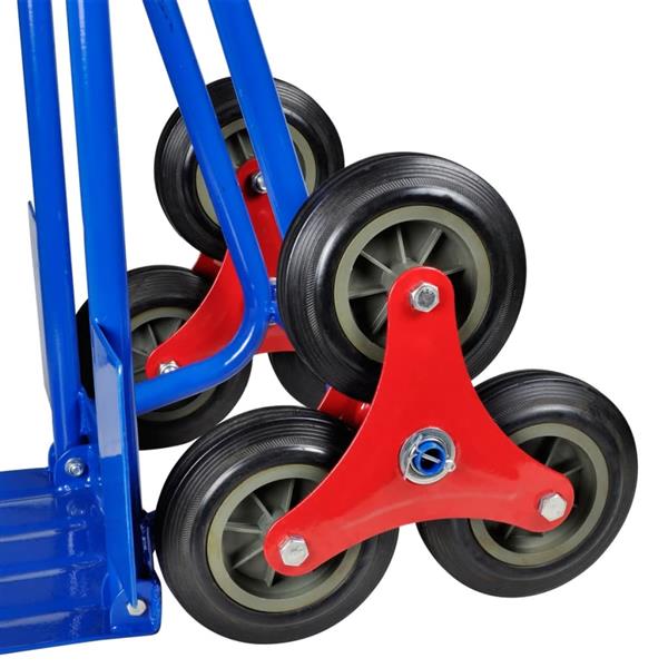 Grote foto vidaxl steekwagen inklapbaar met 6 wielen blauw doe het zelf en verbouw gereedschappen en machines
