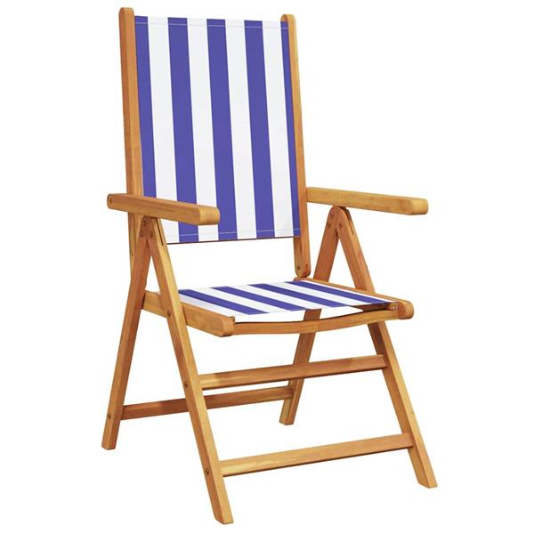Grote foto vidaxl tuin eetset 5 pcs blauw en wit massief acaciahout tuin en terras tuinmeubelen